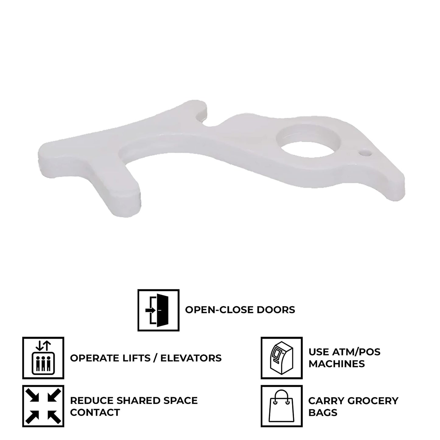 MAPPERZ Multipurpose Key/Touchless Key/Safety Key/Keychain/Non contact/Covid Safety Key Chain/Touch Less, pc-1