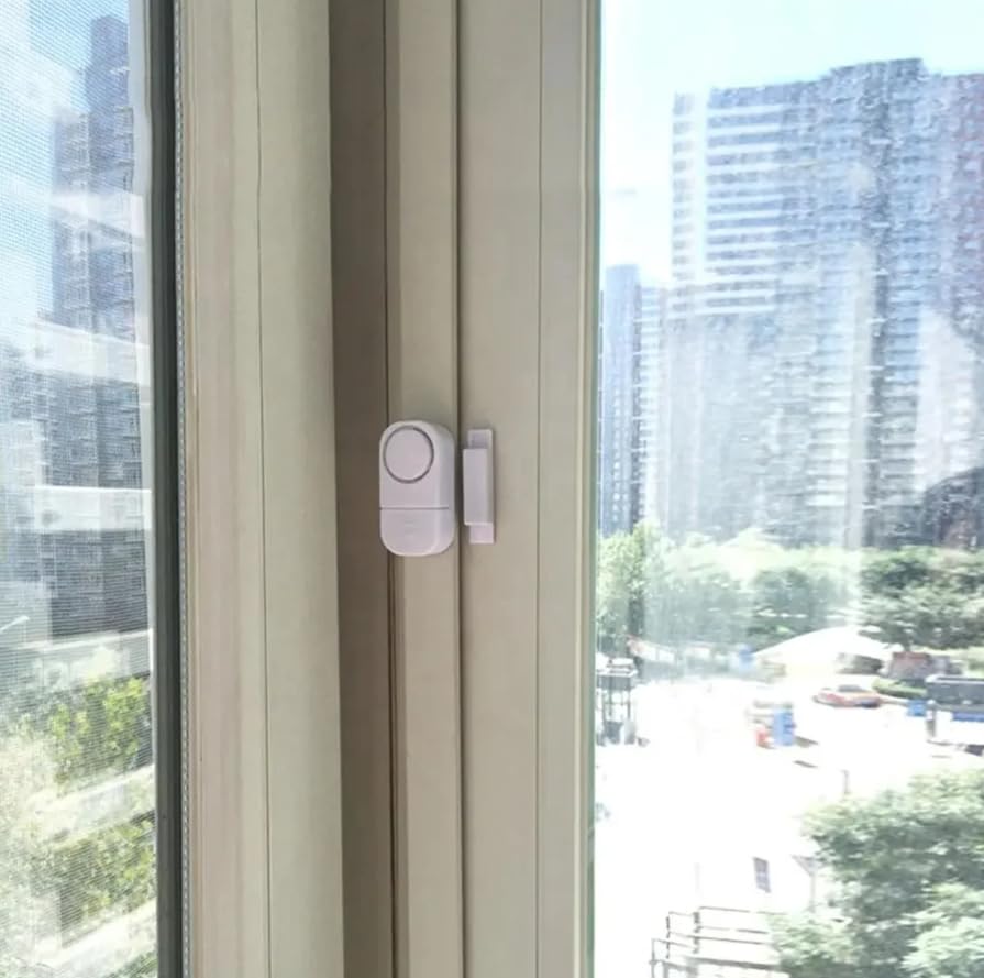 MAPPERZ Wireless Door Window Security Burglar 105 Decibel Door Bell with Magnetic Sensor for Home Office (White)