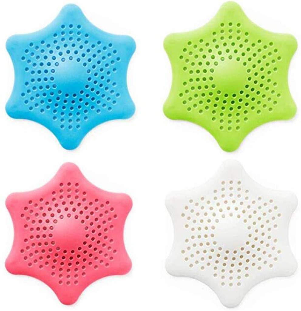 Mapperz Star Kitchen Sink and Bathroom Drain Filter | Hair Catcher | Hair Stopper Bath Plug Plunger | Sink Filter Coater | Shower Drain Covers | (Multicolour, 4 pcs)