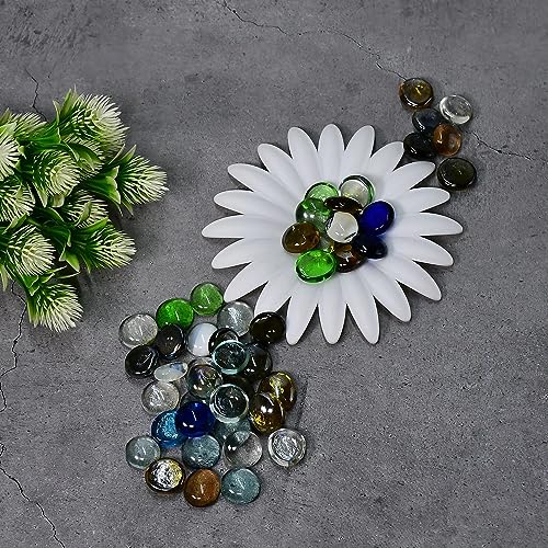 MAPPERZ Blend Reflective Round Glass, Decorative for Natural Fish Tank, Vase Fillers and Landscaping with Flat Bottom Marble Beads for Home Decorative Art Craft Vase