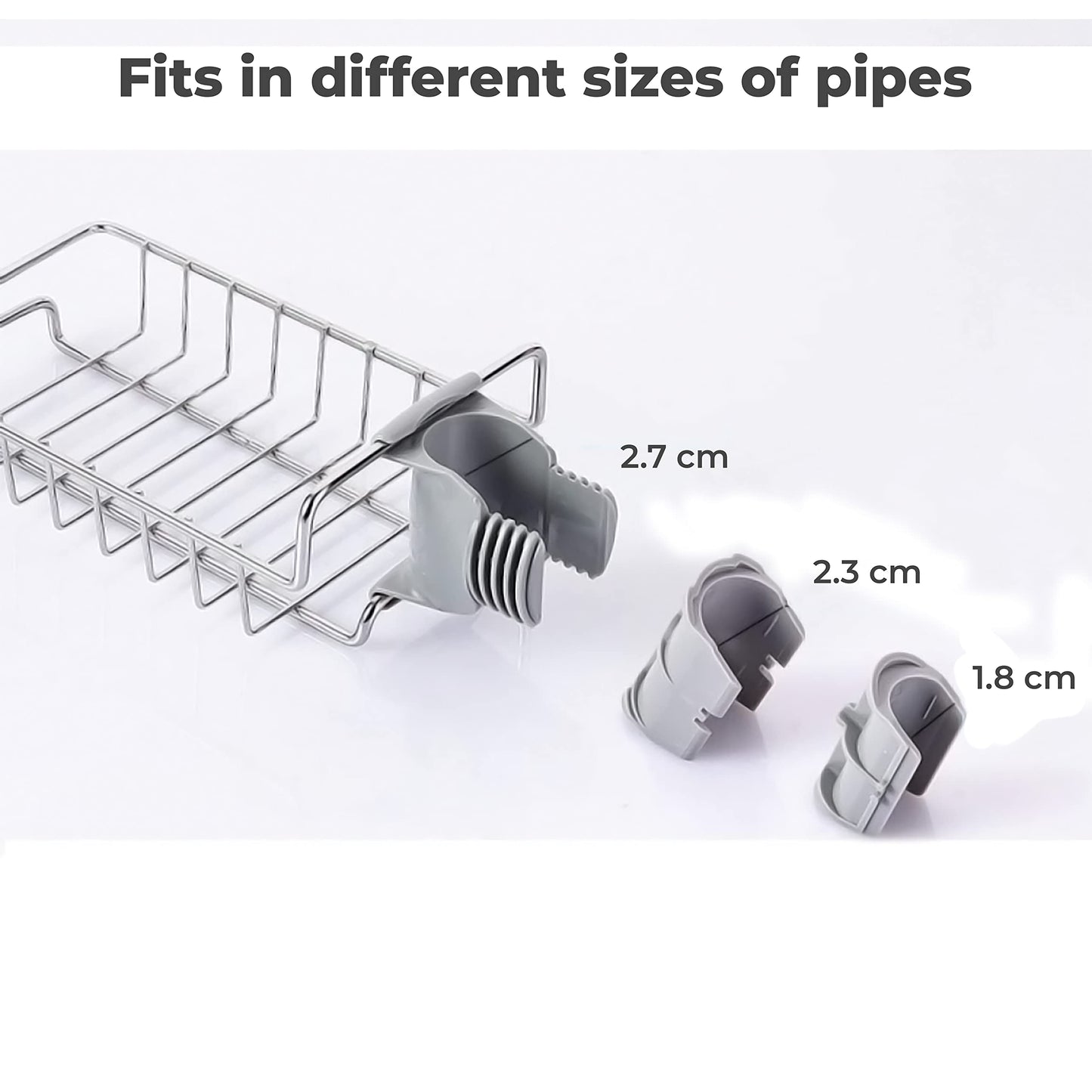 MAPPERZ kitchen sink organizer, Sink Caddy Organizer, Tap Organiser Clip Storage Rack Practical Home Kitchen Drain Rack with Towel Holder for Soap (Stainless Steel)
