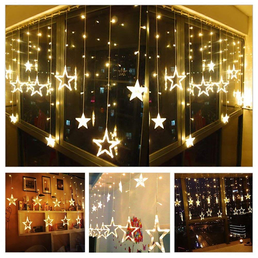MAPPERZ Hanging Led String Lights with Plug, Crystal Star Wall Star Lights for Home Decoration, Fairy Lights for Balcony Living Room Curtains Mirror Bottles Bedroom Decoration.