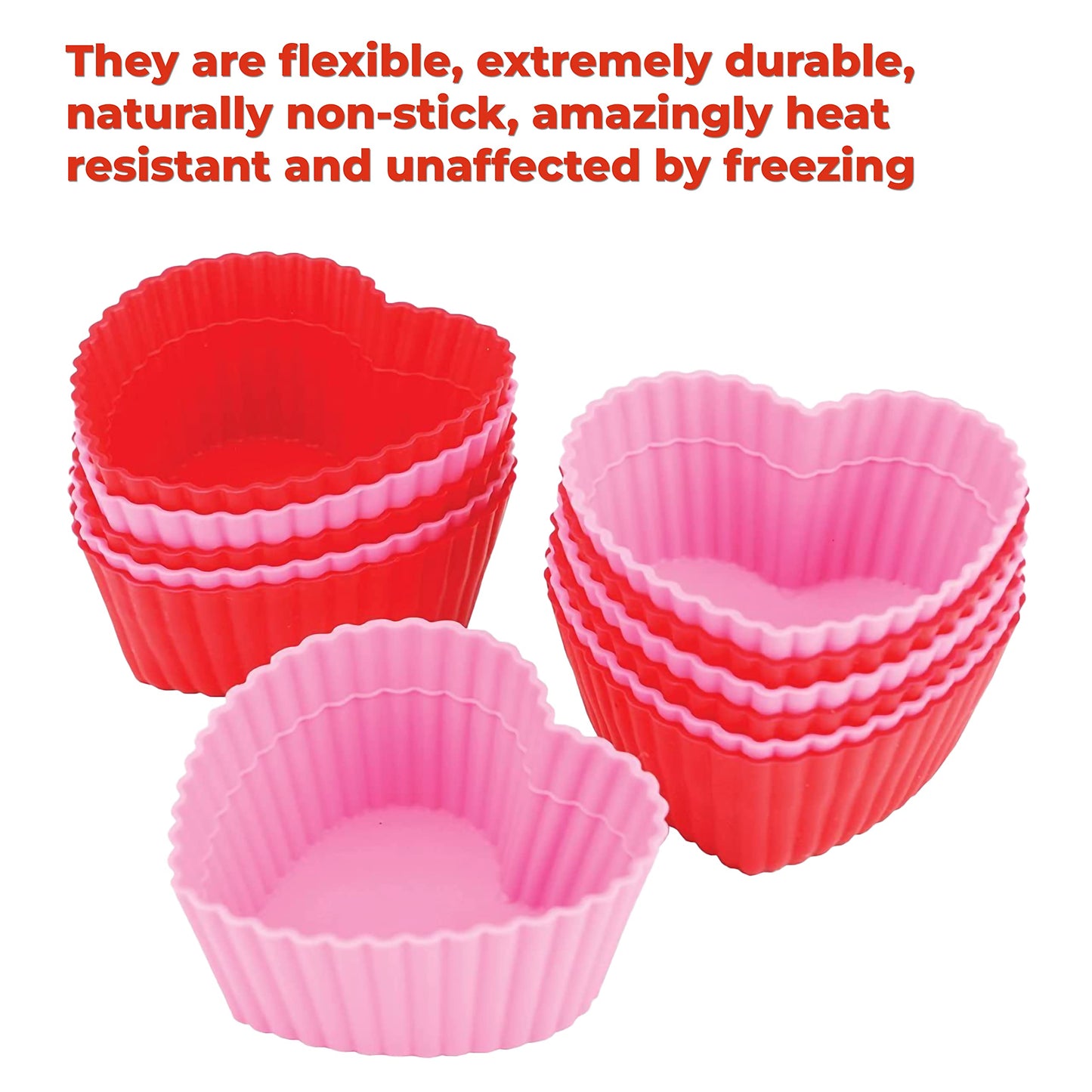 MAPPERZ Reusable & Washable Silicone Moulds Baking Cup Set Kitchen Baking Nonstick, Multicolor Tools for Muffins/Cupcake/Jelly/Cake