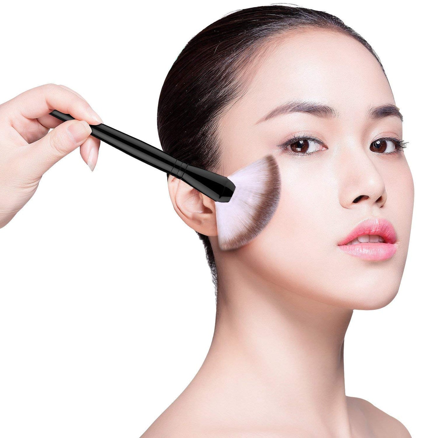 MAPPERZ Professional Fan Makeup Brush Single Soft Face Powder Foundation Blush Sector Fan-shaped Cosmetic Make Up Tool