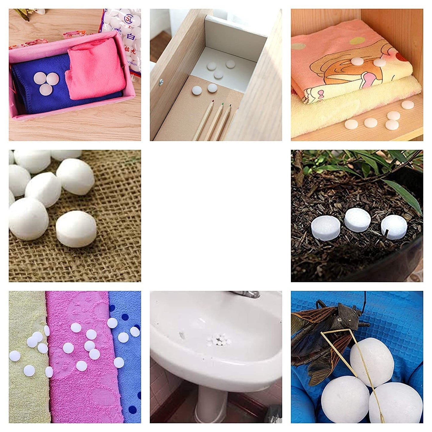 MAPPERZ Naphthalene Balls White Kapoor Goli Stain-Free Anti-Insect, Repellant Mothballs Sanitary Cubes for Commercial Use Cloth Wardrobe, Almirah, Bookshelves, & Drawers