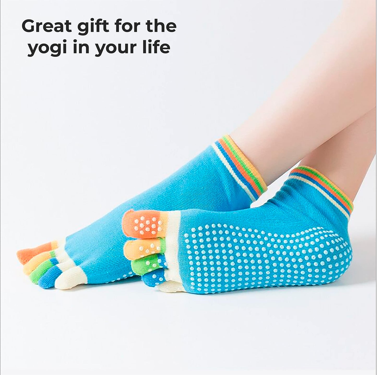 MAPPERZ Non Slip Yoga Socks, Anti-Skid Grip Pilates, Barre, Random Color