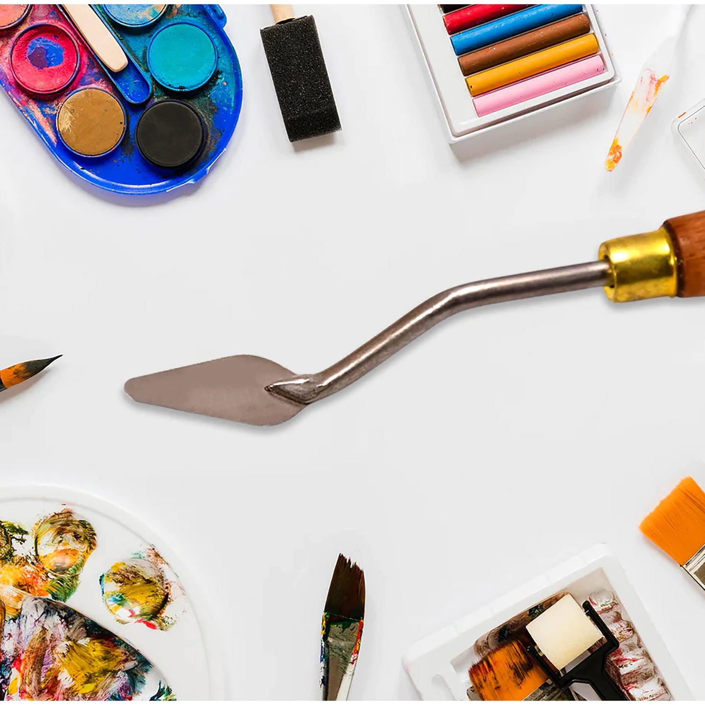 MAPPERZ Stainless Steel Artists Palette Knife Spatula Palette Knife Painting Mixing Scraper Thin and Flexible Art Tools for Oil Painting Acrylic Mixing