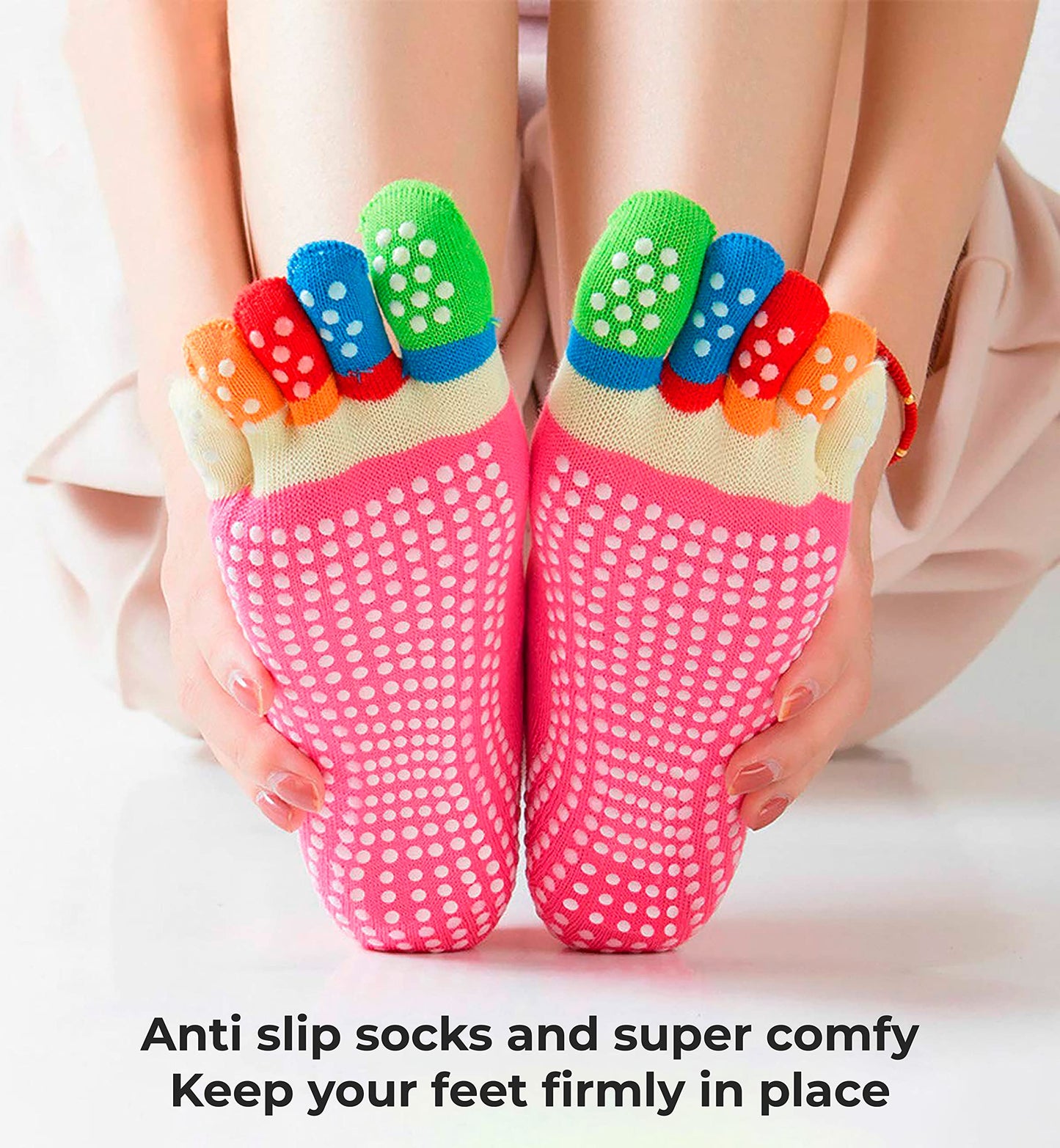 MAPPERZ Non Slip Yoga Socks, Anti-Skid Grip Pilates, Barre, Random Color