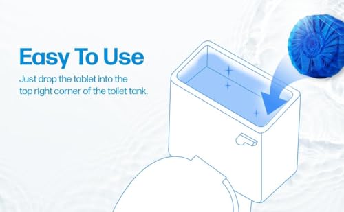 MAPPERZ Ocean Blue Toilet Cleaner Flush Tabs: 100g Effervescent Formula for Powerful Cleaning and Freshness in Every Flush. Easy to Use- Set of 2 (Pack of 1)