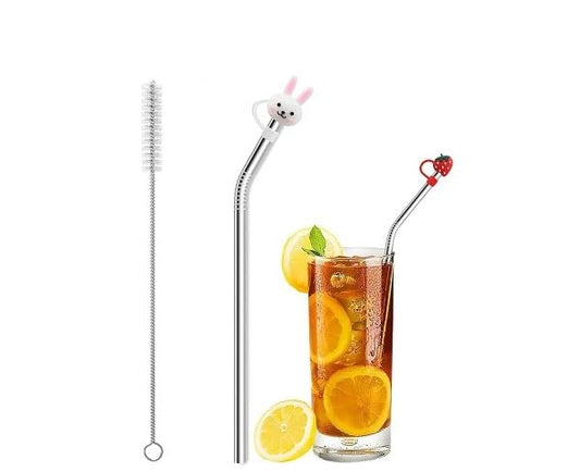 MAPPERZ Colourful Silicone Straws Cleaning Brush, Reusable Bendy Straws, Silicone Straws for Kids - Safe, Kid Friendly, and Easy to Clean