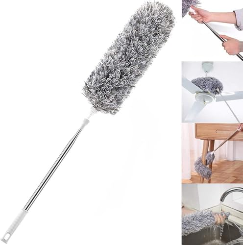 MAPPERZ Telescoping Microfiber Dusters for Dust Cleaning Feather Duster with (2.50mtr) Extendable Handle Dusting Cleaning Tools for Inaccessible Area, Ceiling Fan, Furniture (Pack of 1)