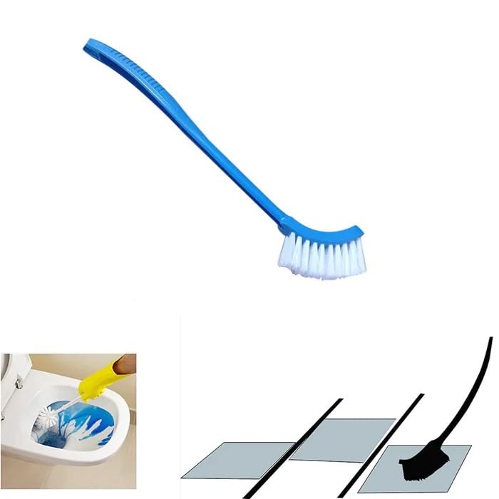 MAPPERZ Single-Sided Bristle PVC Toilet Cleaning Hocky Shape Brush for Effective Scrubbing and Easy Cleaning of Toilets in Home and Commercial- (Multicolor) Set of 1