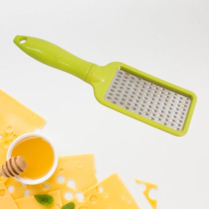MAPPERZ Kaddukash Cheese Greater,Stainless Steel Carrot,Ginger,Onion,Vegetables,Fruits Cutter Grinder with Protective Cover Long Anti Slip Grip Handle Dishwasher Safe Easy to Use and Carry (Pack of 1)