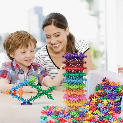MAPPERZ Colourful Star Shaped Interlocking Blocks: Fun Building Toy Game for Kids, Enhance Creativity, Develop Motor Skills, Educational Playtime for Imaginative Adventures (100 Peice)-Set of 1
