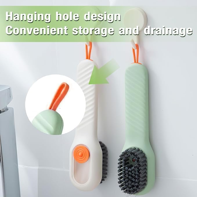 MAPPERZ Shoe Cleaning Brush with Liquid Soap Dispenser, Multifunctional Cleaning Brush, Soft Bristle Long Handle Shoe Scrubbing Reusable Washing Shoe Brush (Pack of 1)