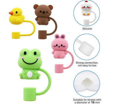 MAPPERZ Colourful Silicone Straws Cleaning Brush, Reusable Bendy Straws, Silicone Straws for Kids - Safe, Kid Friendly, and Easy to Clean
