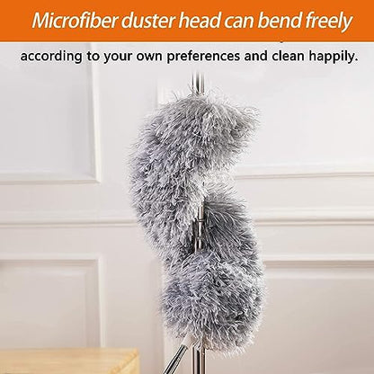MAPPERZ Telescoping Microfiber Dusters for Dust Cleaning Feather Duster with (2.50mtr) Extendable Handle Dusting Cleaning Tools for Inaccessible Area, Ceiling Fan, Furniture (Pack of 1)