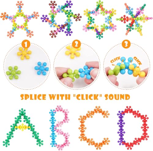 MAPPERZ Colourful Star Shaped Interlocking Blocks: Fun Building Toy Game for Kids, Enhance Creativity, Develop Motor Skills, Educational Playtime for Imaginative Adventures (100 Peice)-Set of 1