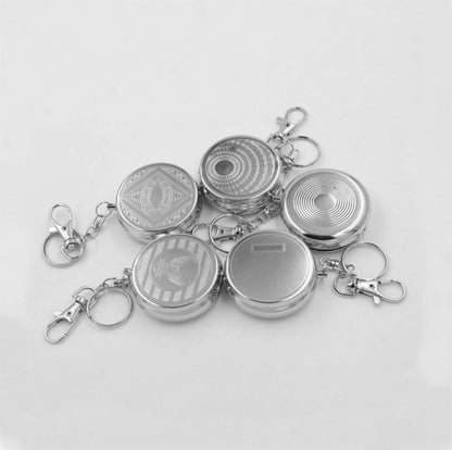 MAPPERZ Mini Ashtray with Keychain, Pocket Size Stainless Steel Portable Ashtray Key Chain with Cigarette Snuffer Vehicle Cigarette, Modern Ash Holder, Box for Outdoor Indoor Use (Pack of 1)