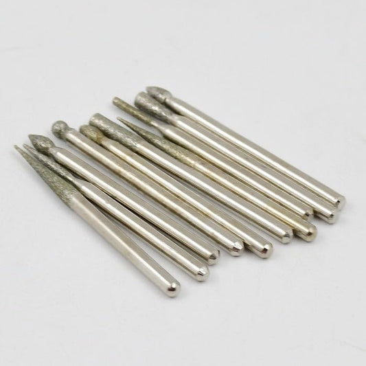 MAPPERZ Diamond Polishing Grinding Head Mounted Points Grinding Bit Needle For Dremel Rotary Tools, Grinding Polishing Kit (10 Pcs)