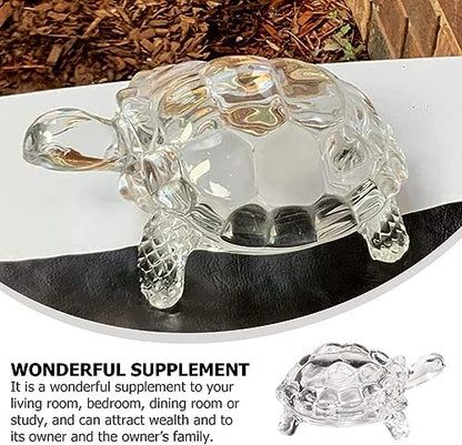 MAPPERZ Crystal Glass Turtle-Tortoise: Elegant Feng Shui and Vastu Decor for Prosperity, Protection, and Positive Energy in Your Home or Office Decorative (Pack of 1)