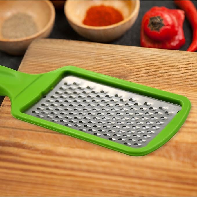 MAPPERZ Kaddukash Cheese Greater,Stainless Steel Carrot,Ginger,Onion,Vegetables,Fruits Cutter Grinder with Protective Cover Long Anti Slip Grip Handle Dishwasher Safe Easy to Use and Carry (Pack of 1)