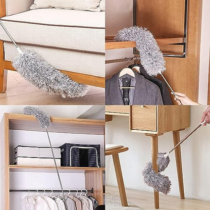 MAPPERZ Telescoping Microfiber Dusters for Dust Cleaning Feather Duster with (2.50mtr) Extendable Handle Dusting Cleaning Tools for Inaccessible Area, Ceiling Fan, Furniture (Pack of 1)