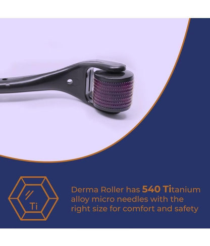 MAPPERZ 0.5mm Hair Roller for Hair Growth, 540 Titanium Micro Needles for Scalp, Face and Beard, Treats Acne, Scars, Skin Ageing, Stretch Marks, Repair Damage Hair Head Massager (Pack of 1)
