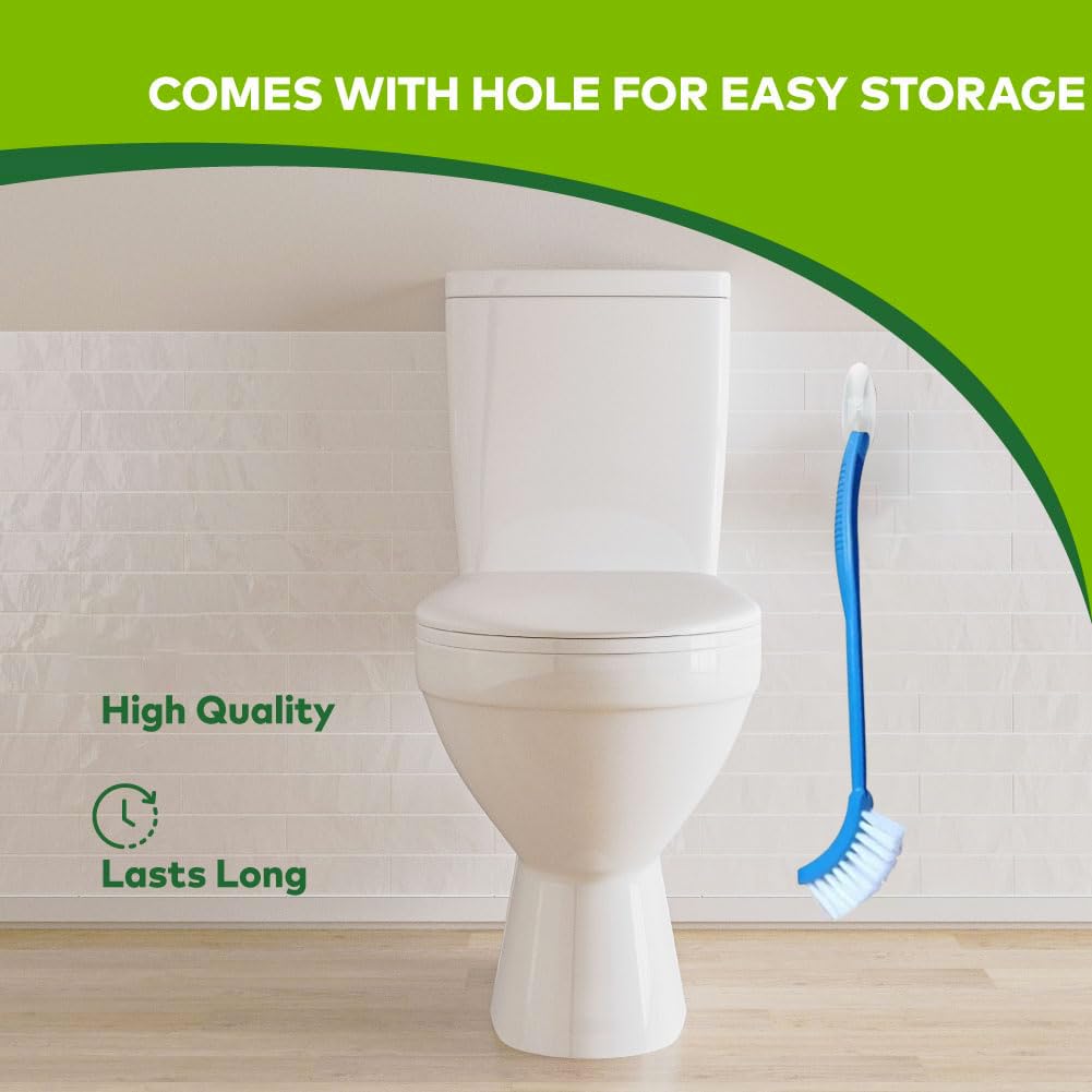 MAPPERZ Single-Sided Bristle PVC Toilet Cleaning Hocky Shape Brush for Effective Scrubbing and Easy Cleaning of Toilets in Home and Commercial- (Multicolor) Set of 1