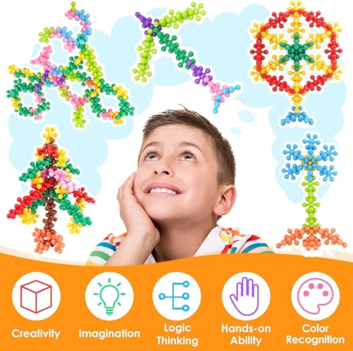 MAPPERZ Colourful Star Shaped Interlocking Blocks: Fun Building Toy Game for Kids, Enhance Creativity, Develop Motor Skills, Educational Playtime for Imaginative Adventures (100 Peice)-Set of 1