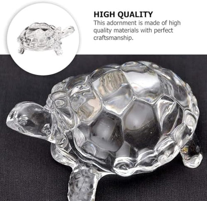 MAPPERZ Crystal Glass Turtle-Tortoise: Elegant Feng Shui and Vastu Decor for Prosperity, Protection, and Positive Energy in Your Home or Office Decorative (Pack of 1)