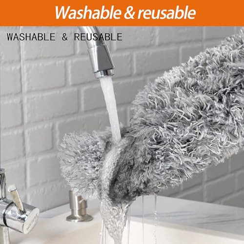 MAPPERZ Telescoping Microfiber Dusters for Dust Cleaning Feather Duster with (2.50mtr) Extendable Handle Dusting Cleaning Tools for Inaccessible Area, Ceiling Fan, Furniture (Pack of 1)