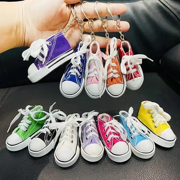 MAPPERZ Shoes Shape Shoe Keyring and Hanging Keychain Simple Holder Clip for Car, Bike, Bag, Office, Home Keys Random Colour
