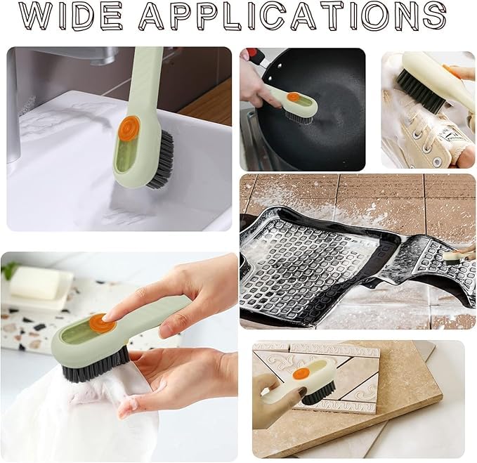 MAPPERZ Shoe Cleaning Brush with Liquid Soap Dispenser, Multifunctional Cleaning Brush, Soft Bristle Long Handle Shoe Scrubbing Reusable Washing Shoe Brush (Pack of 1)