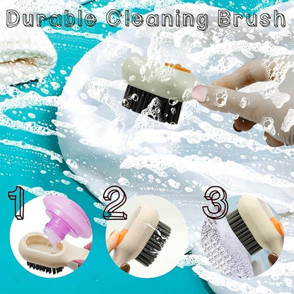 MAPPERZ Shoe Cleaning Brush with Liquid Soap Dispenser, Multifunctional Cleaning Brush, Soft Bristle Long Handle Shoe Scrubbing Reusable Washing Shoe Brush (Pack of 1)