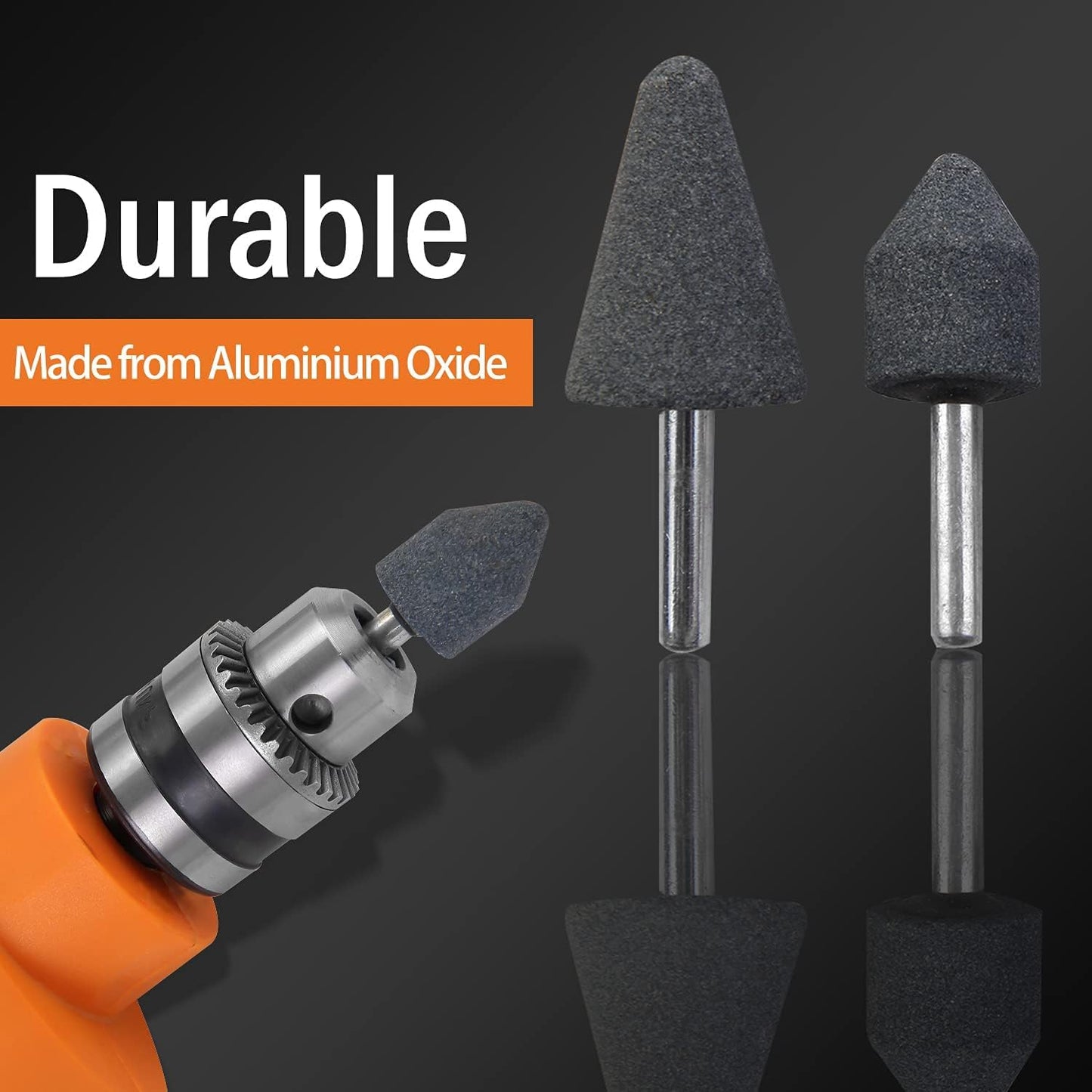 MAPPERZ Shank Abrasive Mounted Stone Grinding Wheel Head Ceramic Grinding Burr Wheel Rotary Tools Set for Polishing Shapes, Electrical Grinding Connecting Rod (12 Pcs Set) 6cm Each