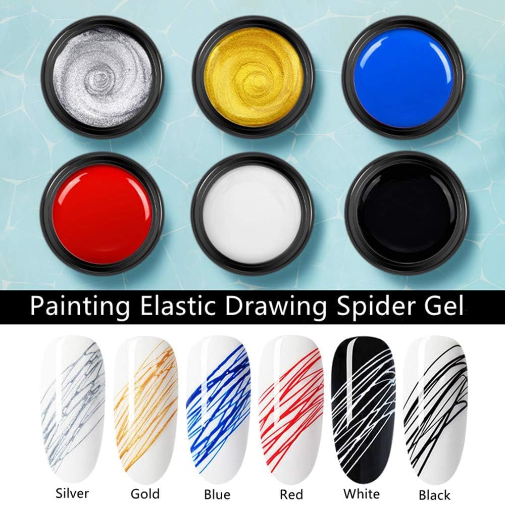 MAPPERZ 4 Colors Spider Gel, New Upgraded Matrices Spider Gel Nail Designs Paint Wire Drawing Gel Polish for Nail Line (Red, Pink, Yellow, Orange)