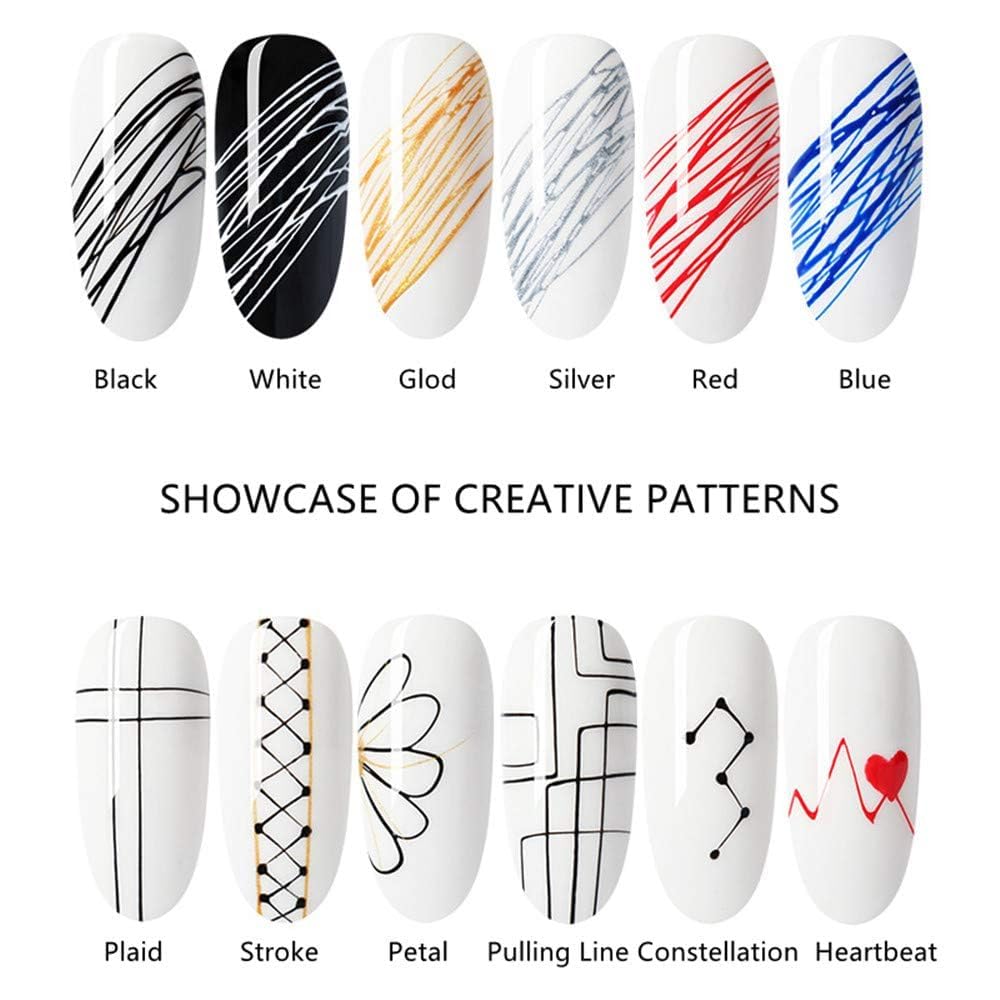 MAPPERZ 4 Colors Spider Gel, New Upgraded Matrices Spider Gel Nail Designs Paint Wire Drawing Gel Polish for Nail Line (Red, Pink, Yellow, Orange)
