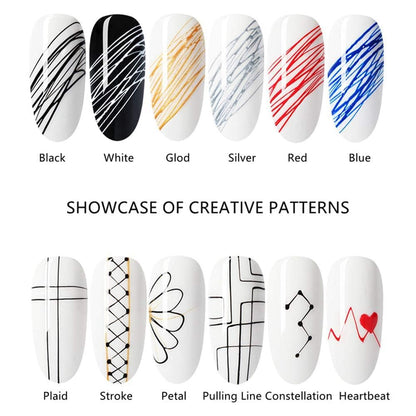 MAPPERZ 4 Colors Spider Gel, New Upgraded Matrices Spider Gel Nail Designs Paint Wire Drawing Gel Polish for Nail Line (Red, Pink, Yellow, Orange)