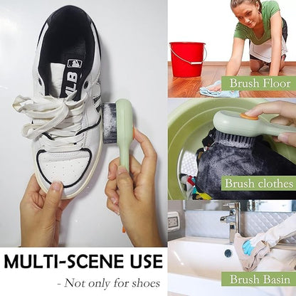 MAPPERZ Shoe Cleaning Brush with Liquid Soap Dispenser, Multifunctional Cleaning Brush, Soft Bristle Long Handle Shoe Scrubbing Reusable Washing Shoe Brush (Pack of 1)