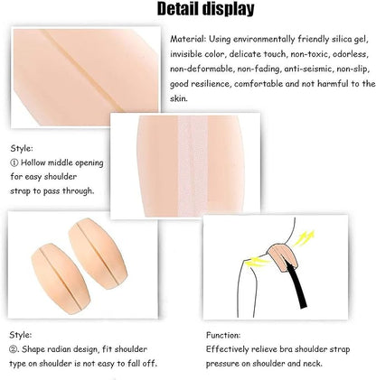 MAPPERZ Women's Soft Silicone Bra Strap Cushions Holder Non-slip Pliable Shoulder Protectors Comfortable Pads, Pack Of 1 Pair