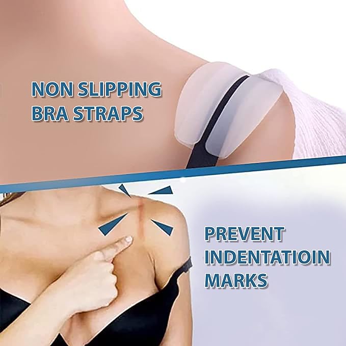 MAPPERZ Women's Soft Silicone Bra Strap Cushions Holder Non-slip Pliable Shoulder Protectors Comfortable Pads, Pack Of 2 Pair