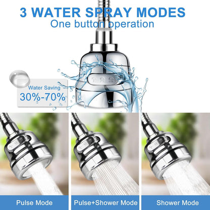 MAPPERZ Universal Faucet Bubbler: 360° Swivel Tap Nozzle with Water-Saving Filter, Anti-Splash Design, Pressurized Diffuser for Kitchen and Bathroom. Enhance Your Faucet’s Efficiency and usability