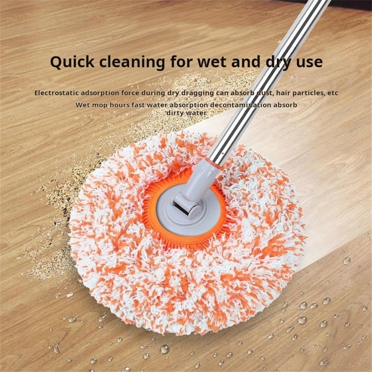 MAPPERZ Rotatable Sunflower Spin Mop 110 CM, Extendable Perfect for Effortless Cleaning Reach Every Corner with Ease, Ideal for Homes, Offices, and Quick Clean-Ups Durable and Efficient (Pack of 1)