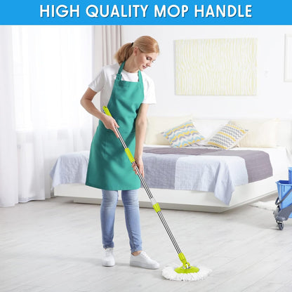 MAPPERZ Stainless Steel Mop 360 Degree Rotating Pole Microfiber Floor Cleaning Round Mop Pochha Versatile Home Cleaning Tool with Adjustable Stick Rod (Pack of 1)