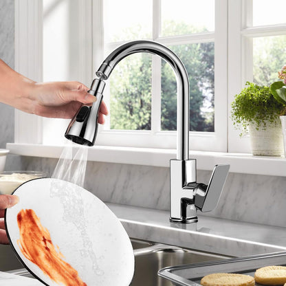 MAPPERZ 3-Mode Kitchen Sink Water Faucet, 360 Degree Rotation Sink Sprayer Head Big Angle, Multi Functional Kitchen Anti Splash Long Aerator Water Saving Nozzle Spray Faucet Top (Pack of 1)