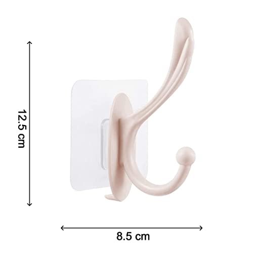 MAPPERZ Wall Sticker Hook Hanger/ Plastic Dual Self Adhesive Mount Waterproof Holder for Photo Frame Clock Clothes Door Key Kitchen Living Room - Multicolor
