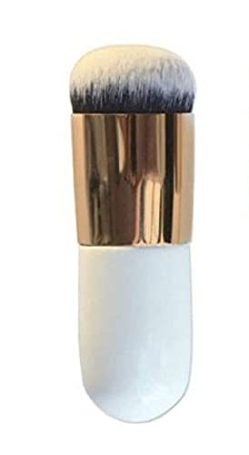 MAPPERZ Foundation Makeup Brush Flat Top, Face Blush Liquid Powder Foundation Brush for Blending Liquid, Cream or Flawless Powder Cosmetics - White, Pack Of 1