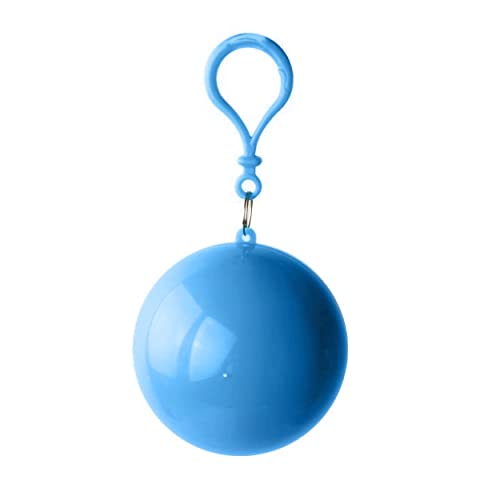 MAPPERZ Unisex Disposable Emergency Ball Raincoat Poncho with Hook, Blue, Free Size