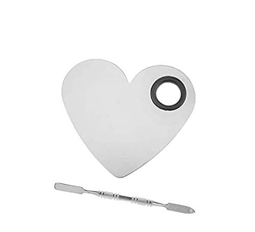 Mapperz Stainless Steel Womens Professional Cosmetic Makeup Mixing Plate with Spatula Tool